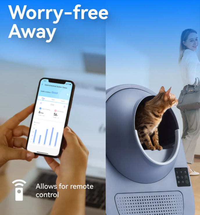 CATLINK Big White Automatic Cat Litter Box--Health Monitoring