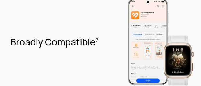 Huawei CH Watch-Supports mobile app interaction