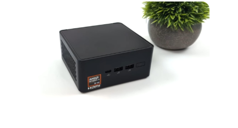 AMD-powered mini PC showcasing thermal design and interface layout