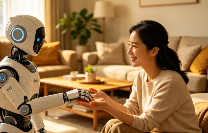 Humanoid robot serves smart home