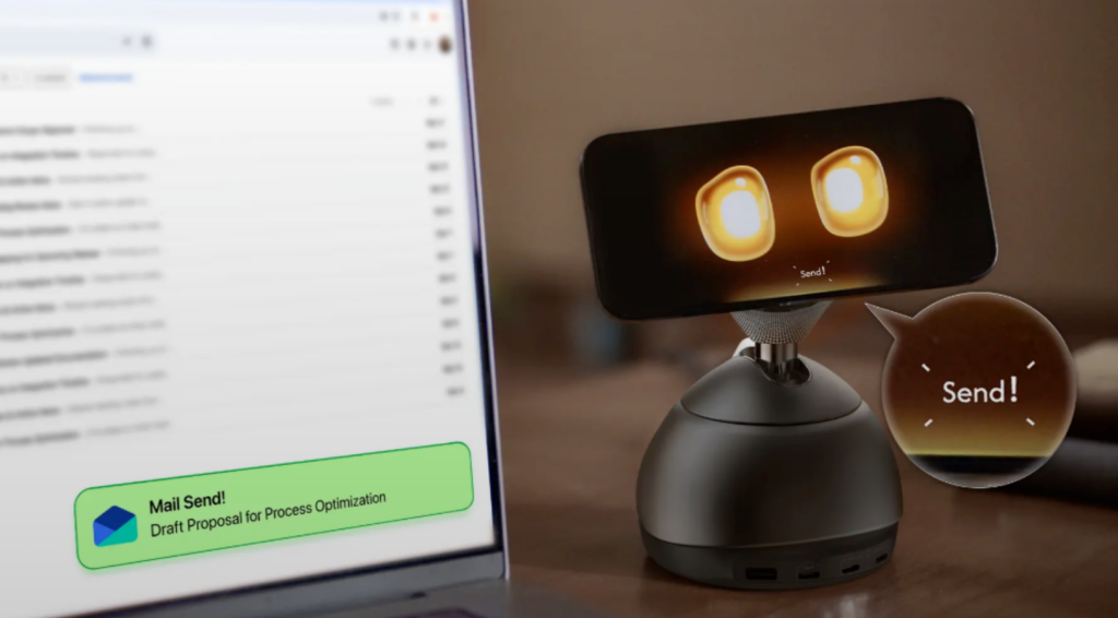 Loona Deskmate sending email by voice command