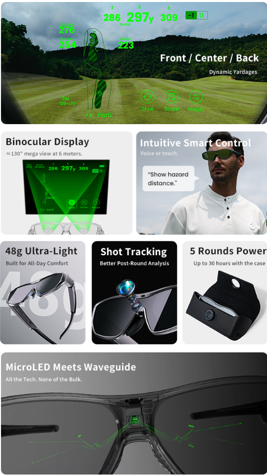 MILESEEY Horizon smart golf sunglasses front view