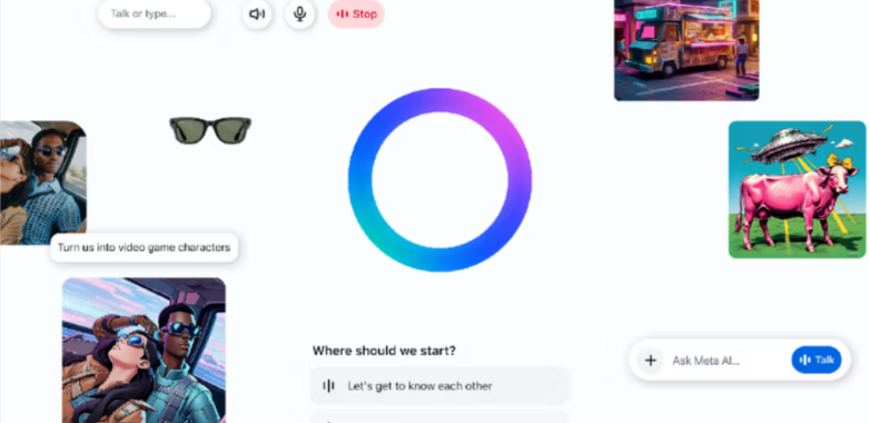 Meta AI app voice and image generation interface