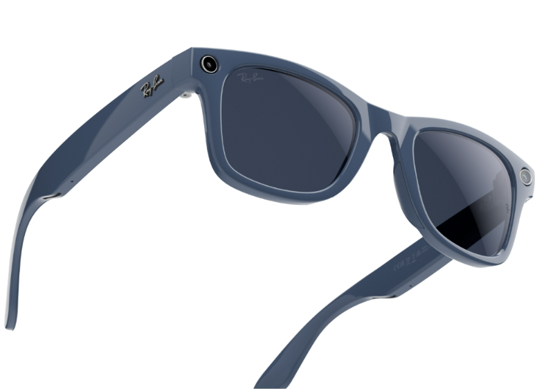 Ray-Ban Meta Gen 2 product exterior. The LED indicator on the outer frame remains visible during recording, providing a built-in privacy safeguard.
