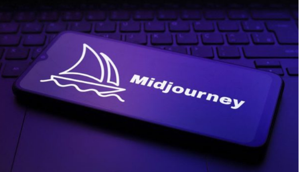 Midjourney App Logo mobile app on smartphone display