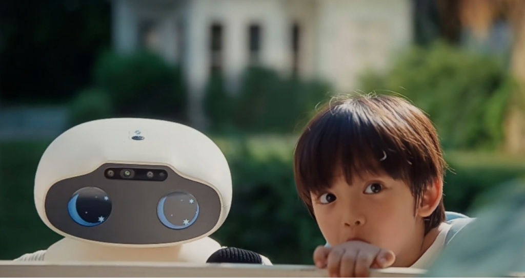 Luvbotics RUMI with child outdoors