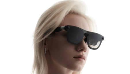 Xreal Aura woman wearing glasses